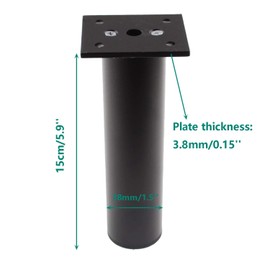 Ulifestar 6 Inch Black Sofa Legs,TV Cabinet Couch Bed Metal Feet,Aluminium Alloy Replacement Furniture Legs,Adjustable Feet with 16 Screws,4 Pack (15cm/6'')