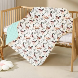 Mallard Duck Baby Stuff for Boy Girl - Baby Blankets for Boys, Mallard Duck Nursery Decor, Soft Fleece Minky Blanket with Double Layer, Toddler Newborn Blankie for Boy Girl Gift, 30×40Inch