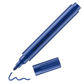 edding 366 whiteboard marker - blue - 1 slim whiteboard pen - round nib 1 mm - dry-wipeable - for whiteboards, glass, magnetic and memo boards