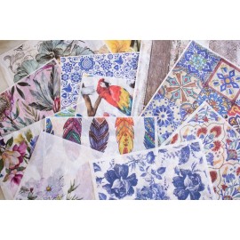 Dixie Belle - Belles and Whistles Decoupage Rice Paper (12X12) - Tropical on Pink