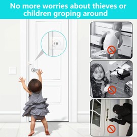 Bifold Door Lock, Closet Door Lock 3-Digit Keyless Cabinet Door Locks with Combination for Folding/Swinging/Sliding/Double Cupboard Pantry Barn Shed Door, Drawer 1 Pack White