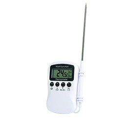 Multi-Function Thermometer Complete with Stainless Steel Food Probe (White)