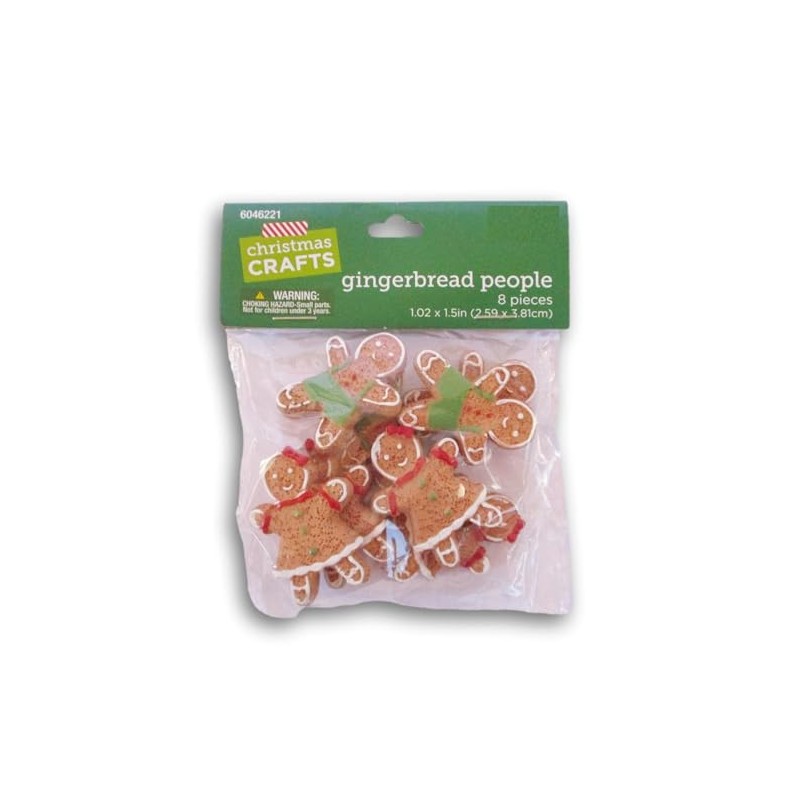 Miniature Gingerbread Figurines for Christmas Decor - 8 Pieces