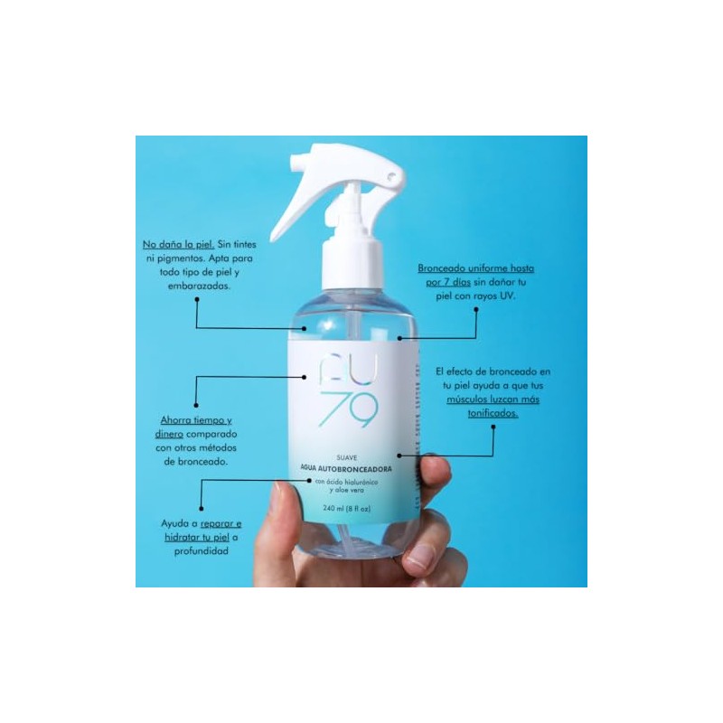 AU79 Tan · Agua Autobronceadora Medium con Ácido Hialurónico y