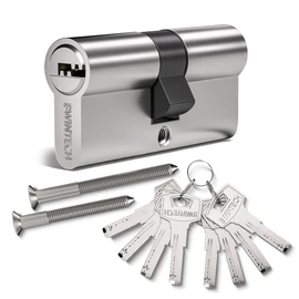 Bwintech 90 mm (45/45) nickel-zinc alloy euro cylinder lock, door drum lock, key key with 8 horizontal dimple keys