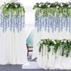 INSUNSIX 12PCS Artificial Flowers Wisteria Hanging Flowers 3.6ft Dusty Blue