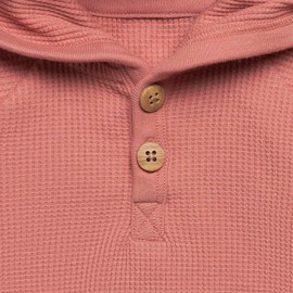 Modern Moments by Gerber Baby Girls' Mini Waffle 2-Piece Hoodie and Pant Set, Medium Rose, 0-3 Months