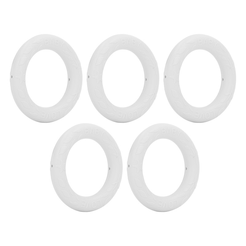 5pcs Baby Soft Silicone Teething Ring Toy Infant Safe Elastic