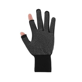 Compression Arthritis Gloves with Anti-Grip Dots, Fingerless Design for Touchscreen Use, a pair of gray, a pair of black.