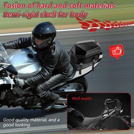 SUNPIE Motorcycle Tank Bag, Waterproof Motorcycle Tail Bag Backpack Helmet Bag ABS Hard Shell Motorbike Luggage Bags, Dual Use Motorcycle Bag with Expanded Storage 15L-20L Lightweight 1.05kg(Black)