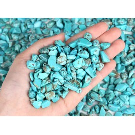 LAIDANLA Turquoise Crushed Stone Crystal Chips Bulk Natural Gemstones Healing Reiki Crystals Mini Quartz Vase Filler Aquarium Gravel 100g
