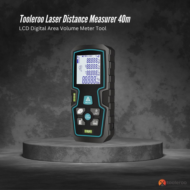 Tooleroo 40m Digital Laser Distance Measurer - LCD Area Volume