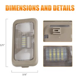 RANSOTO 15126553 Car Interior Dome Roof Light Lamp Lens with Housing Compatible With 2004-2008 Chevy Colorado GMC Canyon Replaces 15191866 15114473