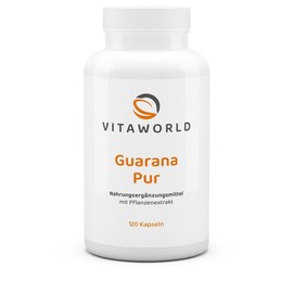 Vita World vitaworld Guarana Pur 500 mg, die natrliche Alternative zu Koffein mit 180 mg pro Tagesverzehrmenge, 120 Kapseln