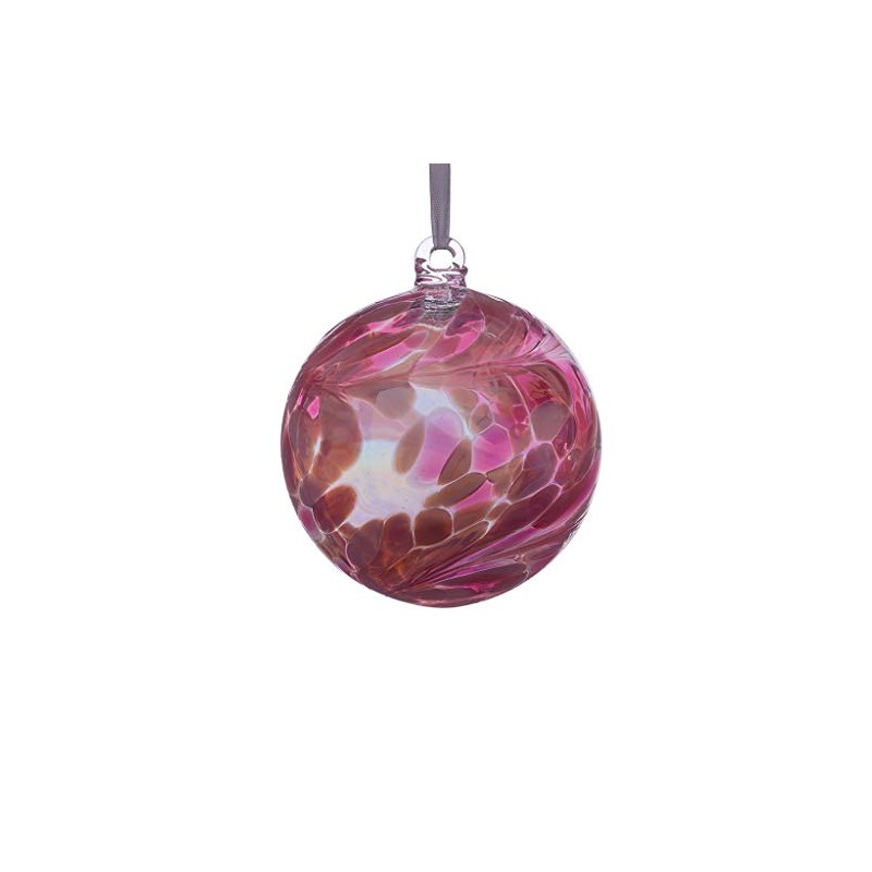 Sienna Glass October Birthstone Glass Friendship Ball-Pink Tourmaline, 11 x
