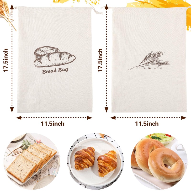 Augshy Bread Bags, 2 Pack Bread Bags for Homemade Bread,