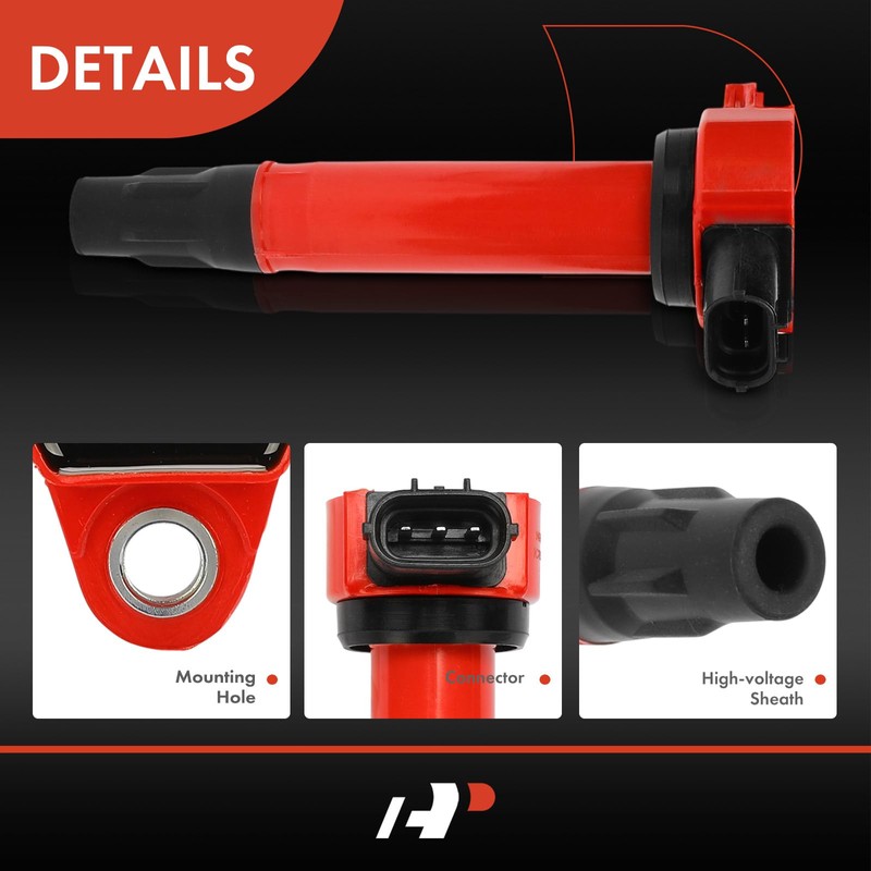 A-Premium (Red) Engine Ignition Coil Pack Compatible with Mitsubishi Outlander
