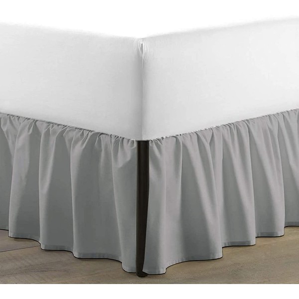 SKY BEDDINGS - Queen Size Ruffled Bed Skirt with Split