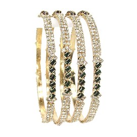 Arras Creations Traditional Fashion Bollywood Exclusive Designer Stone Set Kada Set Bangle Bracelet for Women / AZINSS007-GMU (2.08)
