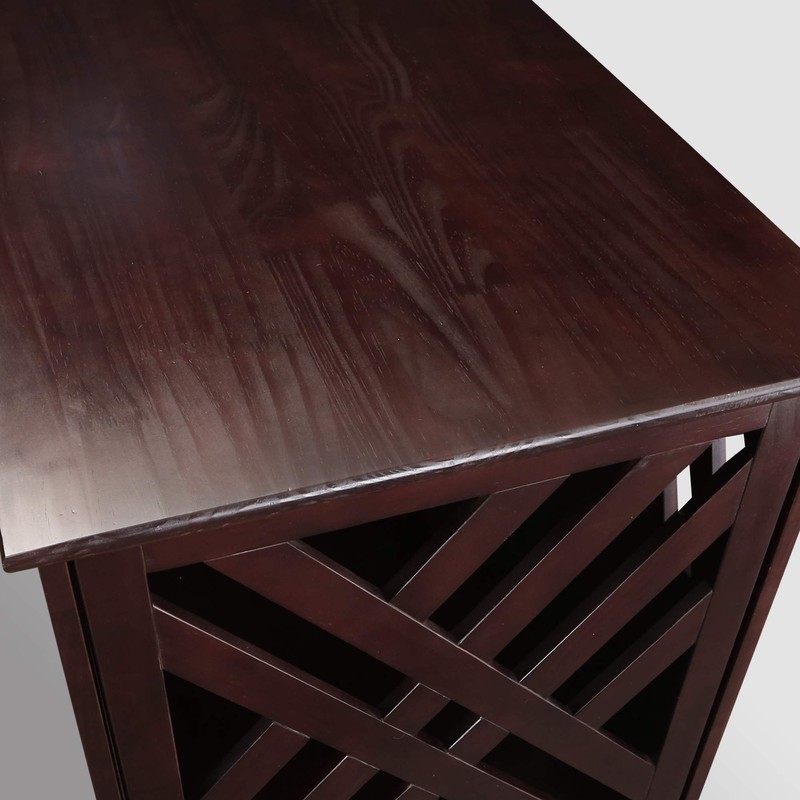 Casual Home Wooden Lattice Pet Crate, End Table, Espresso