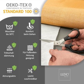 Lileno Home Non-Slip Carpet Underlay - Suitable For Underfloor Heating, Carpet, Anti-Slip Mat for Smooth, Hard and Uneven Floors - Carpet Saver for a Safe Home