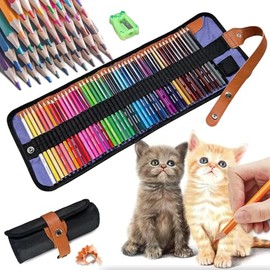 RUISTLI-50 PCS-Lapices de Colores Profesionales,Lapices Dibujo de Arte Kit,Kit de Dibujo para Ninos,Adolescentes,Amantes de La Pintura