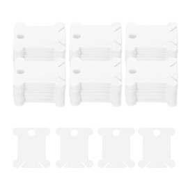 HARFINGTON 120pcs Embroidery Floss Bobbins, Plastic Cross Stitch Thread Organizer Holder Card Sewing Thread Storage for Craft DIY Sewing, White