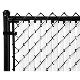 Tube Slats Made in America Privacy Inserts for Chain-Link Fence, Double-Wall Vertical Bottom-Locking Slats for 8' Fence Height (White)