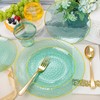 DaYammi 350 Pcs Clear Green Gold Plastic Plates, Hammered Disposable