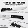 Cutluxe Steak Knives Set of 4, Straight Edge Steak Knife