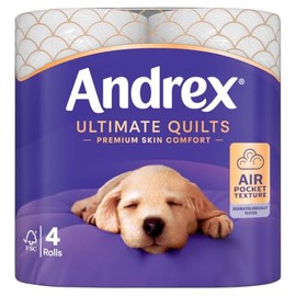 Andrex® Supreme Quilts Toilet Tissue, 4 Quilted Toilet Rolls White