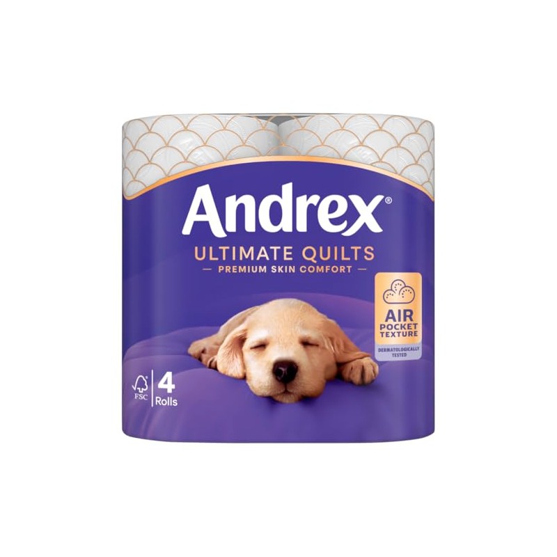 Andrex® Supreme Quilts Toilet Tissue, 4 Quilted Toilet Rolls White