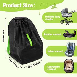 Car Seat Travel Bag，Stroller Bag for Airplane - Large Tear Resistant Gate Check Bag for Airplane，Fits Convertible Car Seats or Double Strollers，Durable Easy Carry Air Travel Water Resistant Protector