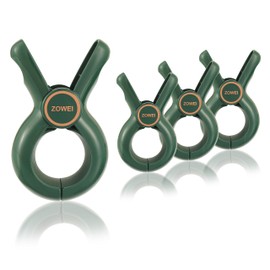Pack of 4 Large Clothes Pegs, Towel Clips, Beach Towel Clips, Windproof Pegs on Beach and Clothes Pegs for Daily, Laundry, Bath Towel, Bed Linen, Thick Clothing (Green)