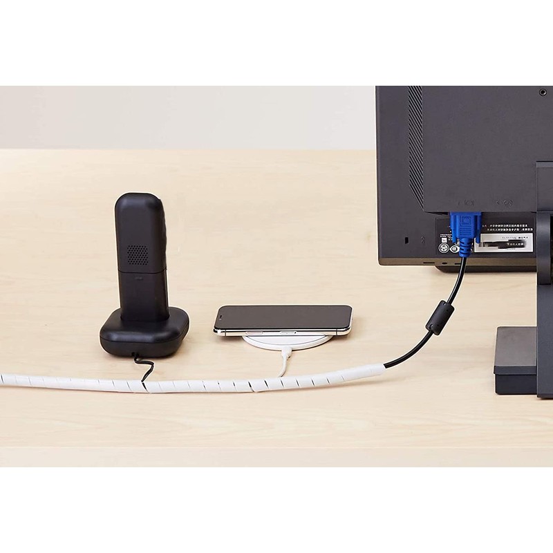 On1shelf® Cable Management Spiral Wrap White 12mm (10m)