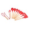 12 PCS Kitchen Cooking Utensils Set Ergonomic Wooden Handle Silicone