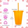 Yisituo 480ml Reusable Plastic Cups, 15 Pack of Kids Tumbler