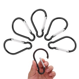 YAFIYGI Large Carabiner Clip 4" Aluminum Carabiner Clip Big Spring Snap Key Chain Hook Caribeaner for Outdoor Use Durable Carabeaner Keychain Clip Great for Outdoors Keychains&Gear Organization(Black)