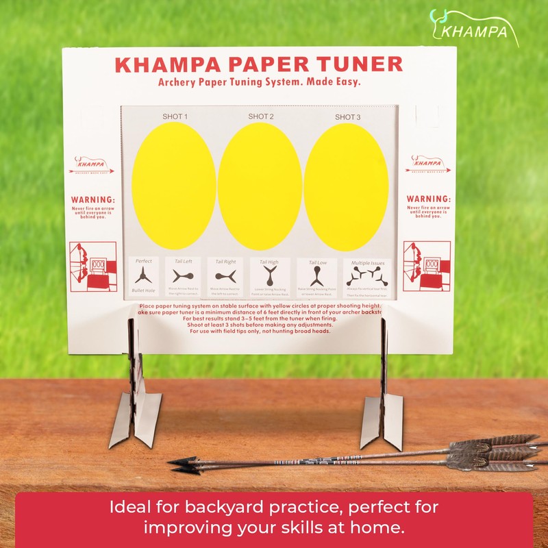 KHAMPA DIY Paper Tuning Archery Kit with 12 Paper Sheets-