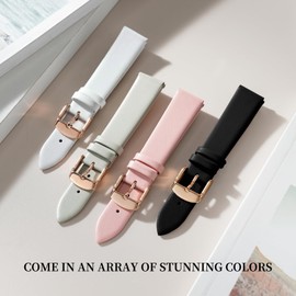 Ritche Leather Watch Bands for Women, Perfect Valentine's & Birthday Gifts for Women, Elegant Replacement Bands Fit All Watche, Versatile Sizes 18mm - Grey