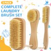 DEBETOOL 3-Piece Laundry Brush for Stains on Clothes, Gentle Boar