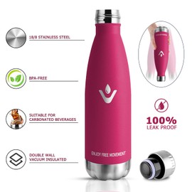 Thermos Flask, 750 ml, Metal Thermos Flask, Double-Walled, Stainless Steel Drinking Bottle, BPA-Free, Suitable for Carbonated Drinks, Insulated Flask for Camping, Children, Fitness, Fizz, Sports