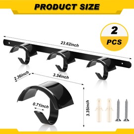 Zonon 2 Pcs Horse Tack Bridle Hooks Metal Horse Bridle Rack Stall Hanger for Tack Harness Storage Stall Fence Barn Supplies(Three Hooks)