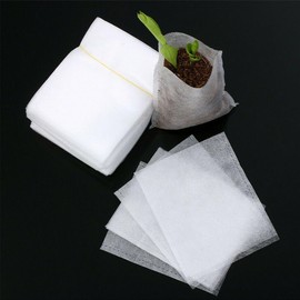100 bolsas de cultivo de plantas biodegradables de tela vegetal, macetas de semillas para plantas de semillero, macetas de vivero para plantas, para plantas, plantas de semillero, jardín, flores