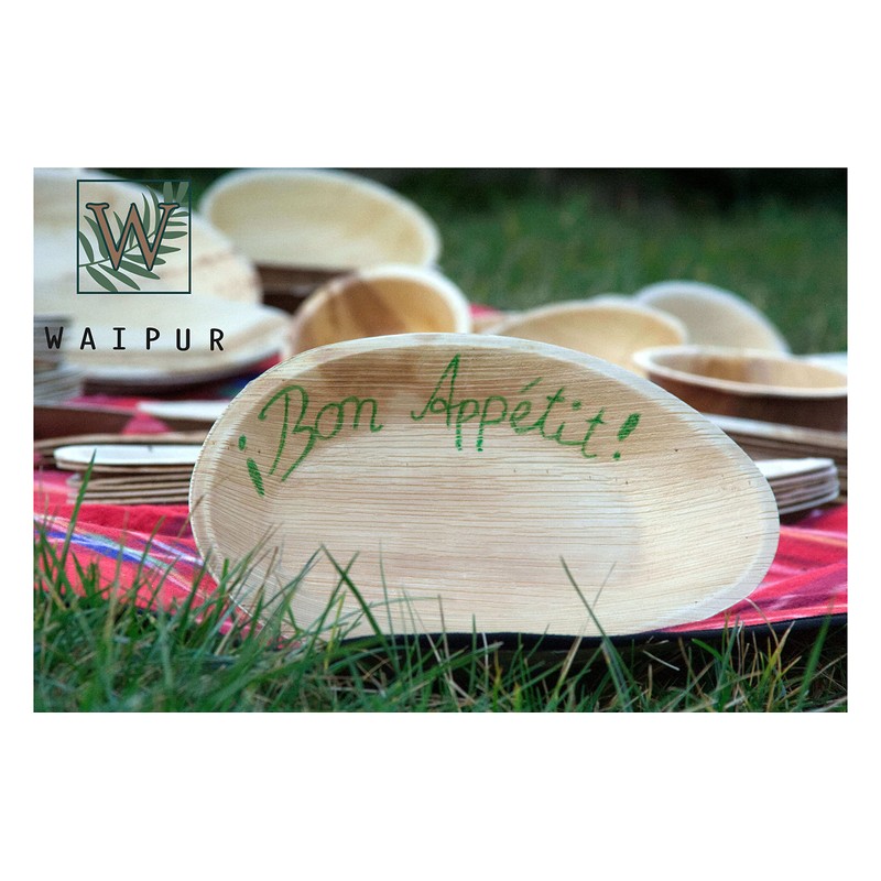Waipur Organic Palm Leaf Bowls – 25 Bowls Diameter 11