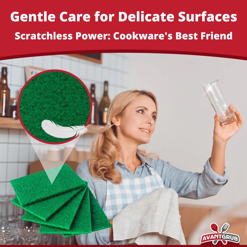 Green Sustainable 10 Pack Cleaning Scour Pads by Avant Grub.