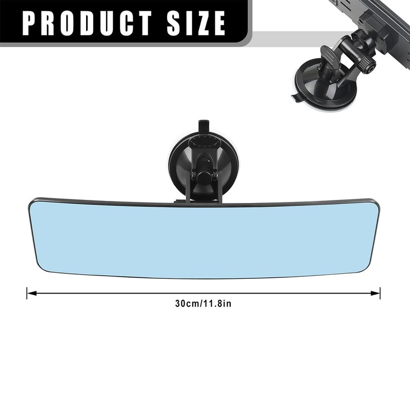 12" Universal Rear View Mirror, Upgraded Larger Size Wide Angle