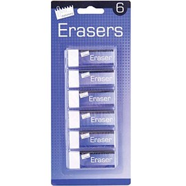 2x Just Stationery Eraser - White (Pack of 6)