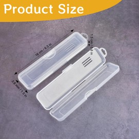 Portable Tongue Scraper Case 3 PCS Travel Tongue Scraper Storage Box with Lid and Air-holes Clear Plastic Tongue Scraper Storage Container,16 x 3.8 x 1.5 cm / 6.3 x 1.5 x 0.6in