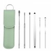 Portable Deluxe 6-Piece Ear Pick Set Green 6ea